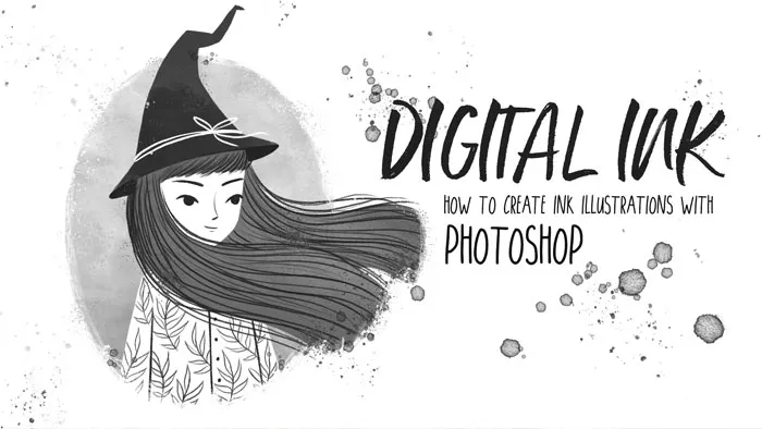 Photoshops数字水墨创意水墨插图制作视频教程 Digital Ink - How to Create Ink Illustrations with Photoshop