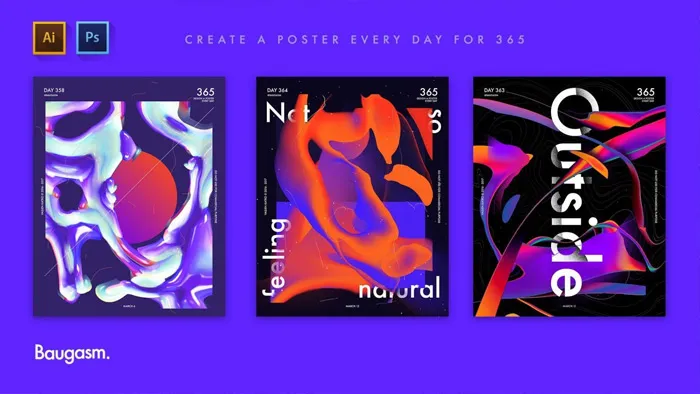 PS液态艺术特效制作视频教程 Baugasm Series #7 - Design an abstract poster with liquid effect in Photoshop