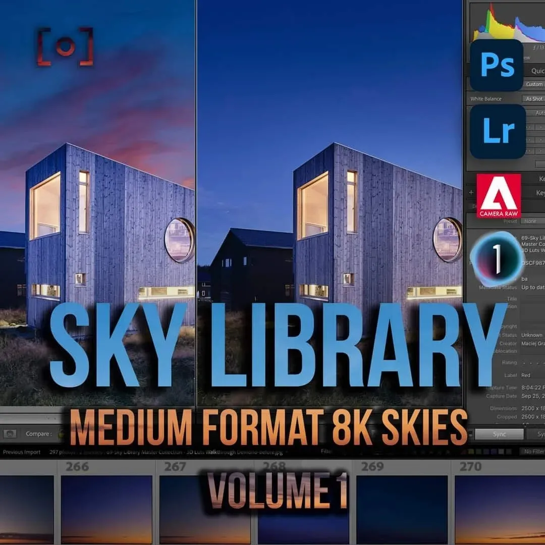 PROEDU-8K替换天空系列-100个完美中画幅天空素材合集 Master Collection Medium Format Sky Library 8K vol1