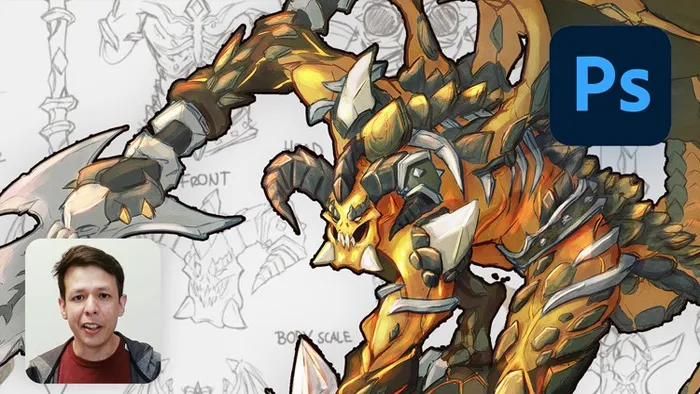 游戏角色概念艺术设计数字绘画实例训练视频教程 Character Concept Art & Design in Photoshop 2020