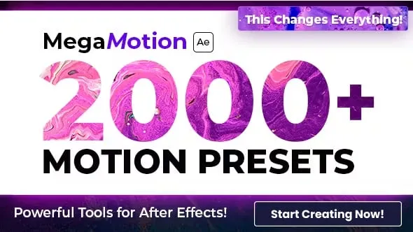 2000种图层弹跳摆动缓入缓出动画运动预设 AE脚本预设包 MegaMotion | Animation Motion Presets