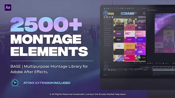 2500+视频制作元素包括转场标题字幕条调色预设光效特效动画效果-AE模板脚本预设