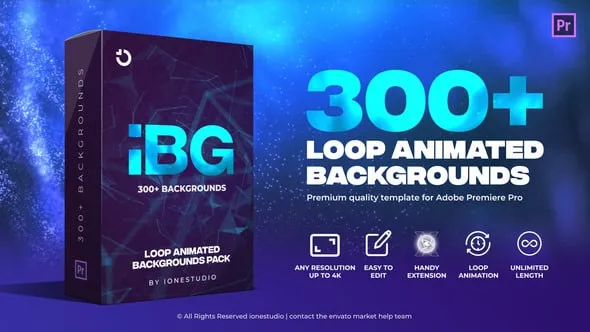 300多种循环动画动态背景视频效果生成器PR脚本预设包 iBG | 300+ Loop Backgrounds for Premiere Pro