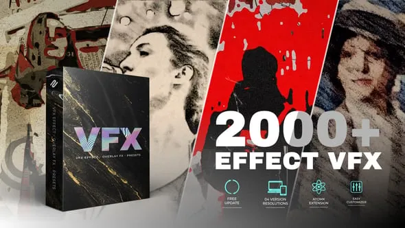 2000种手绘素描水彩画视觉特效艺术风格艺术特效AE脚本预设 VFX Effects Pack V2