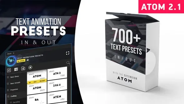 700组一键快速给文字添加进入退出动画AE脚本预设 Text Presets v2.1 | Atom