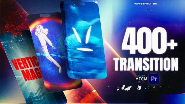 400种复古竖屏电影胶片故障光效干扰纸张撕裂转场PR脚本预设 400+ Vertical Transitions Pack for Social Media