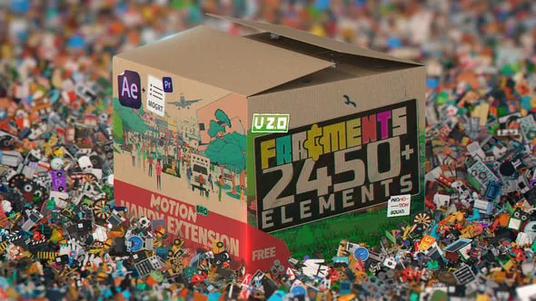 2450个二维卡通人物场景MG动画AE脚本预设包/PR模板 Fragments | 2450+ Animated 2D Elements v2.0