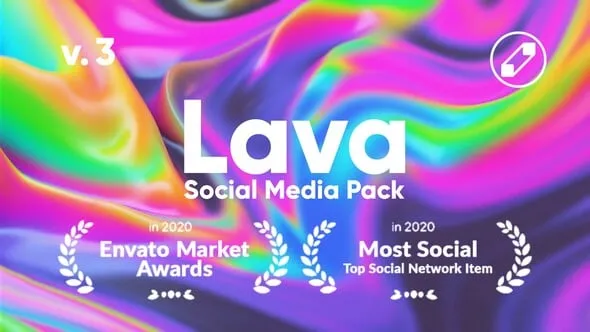 600组抽象流体海报标题排版背景动画AE脚本预设 Lava | Social Media Pack V3