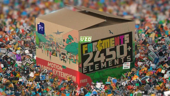 2450个二维卡通人物场景MG动画PR脚本预设包 Fragments | Premiere Pro | 2450+ Animated 2D Elements v2.0