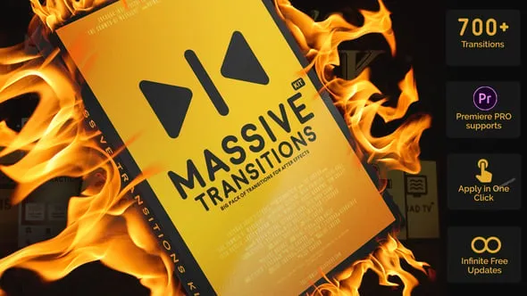 750+种视频转场过渡效果AE脚本预设包 Massive Transitions Kit Big Pack of Transitions for After Effects