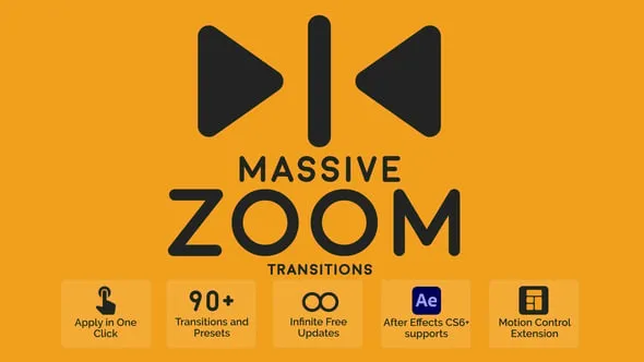 90种缩放效果转场AE脚本预设包 Massive Zoom Transitions