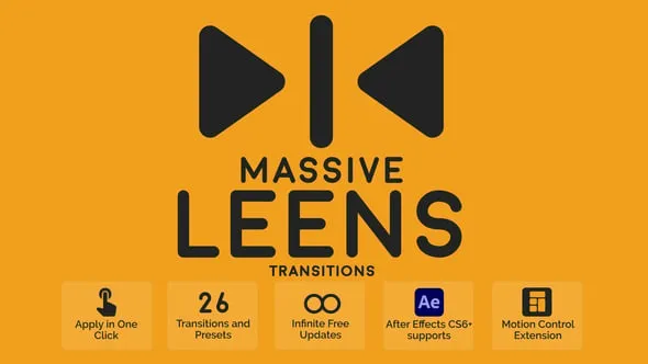 34种摄像机镜头扭曲转换AE脚本预设包 Massive Leens Transitions