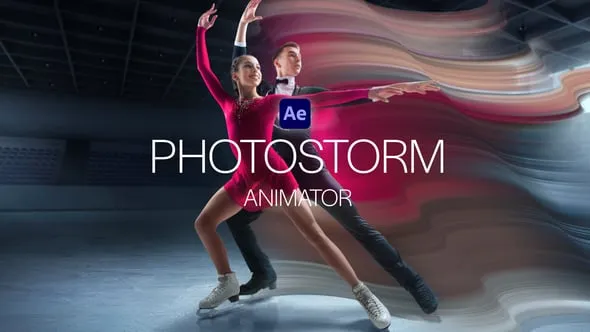 图像拖尾流动视觉特效动画AE模板 PhotoStorm Animator for AE