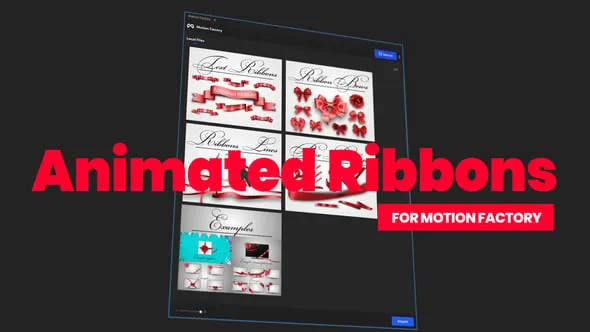 44个精美喜庆礼品盒包装丝带元素搭配合成动画AE脚本 Animated Ribbons for Motion Factory