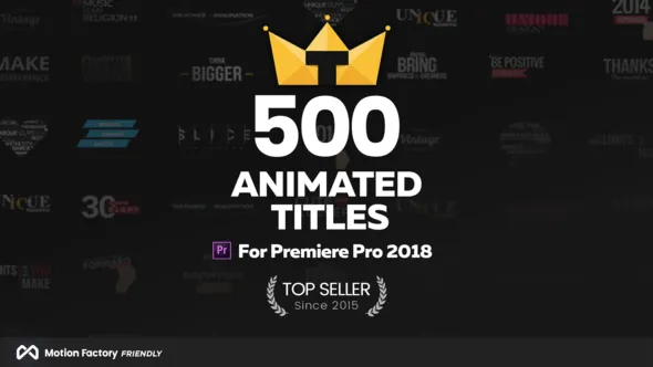 500个现代时尚文字标题字幕条动态排版动画PR模板/脚本 TypoKing – Animated Titles & Kinetic Typography Text for Premiere Pro