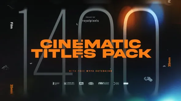 1400个电影文字标题排版设计复古胶片边框特效转场预设PR脚本 Cinematic Titles Pack Premiere Pro
