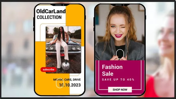 达芬奇模板-12个精美竖屏宣传海报销售公告演示美容活动旅行回忆产品广告 Instagram Stories Pack 6