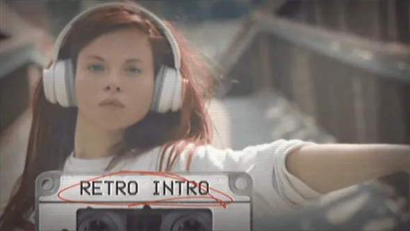 达芬奇模板-vhs复古风格快速故障介绍开场视频 Retro Intro