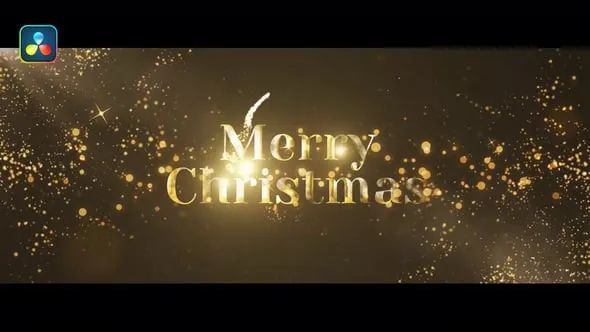 达芬奇模板-多种分辨率精美烟花粒子元素贺词文本制作新年问候节日祝福卡片 Christmas Greetings