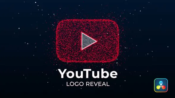DR达芬奇模板-快速粒子标志显示动画工程文件下载 Youtube Particles Logo Reveal