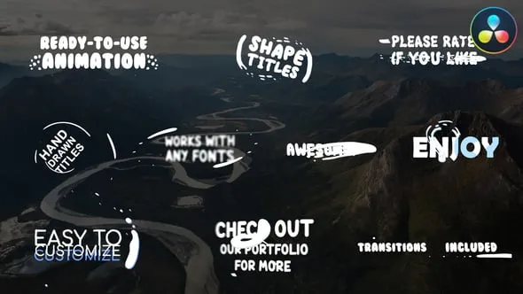 DR达芬奇模板-卡通文字标题卡通形状标题工程文件下载 Cartoon Shape Titles | DaVinci Resolve