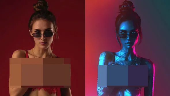 PS中霓虹灯效果处理人像修饰技术训练视频教程