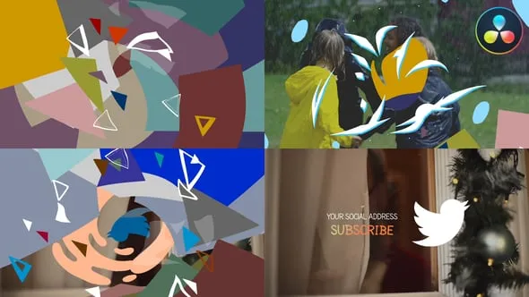 达芬奇模板-多彩手绘几何卡通动态创意标志LOGO动画DaVinci Resolve模板下载 Cartoon Geometry Shapes Logo for Davinci Resolve