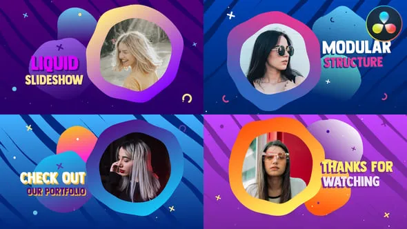 达芬奇模板-彩色液体幻灯片图文展示广告宣传DaVinci Resolve模板下载 Colorful Liquid Slideshow | DaVinci Resolve