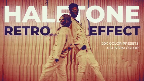 达芬奇模板-半色调复古老式VHS效果DaVinci Resolve模板下载 Halftone Retro VHS Effects