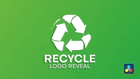 达芬奇模板-循环生态绿色标志环保片头DaVinci Resolve模板下载 Recycle Ecology Green Logo Reveal