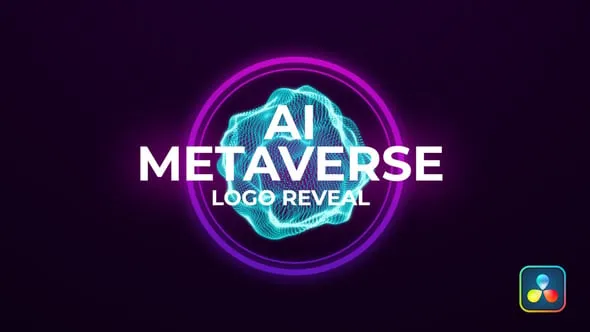 达芬奇模板-AI元界演绎LOGO视频片头DaVinci Resolve模板下载 AI Metaverse Logo Reveal