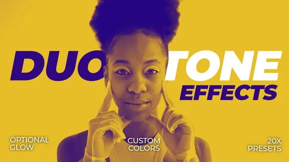 达芬奇模板-可选发光效果20个双色调色彩颜色半色调叠加层预设包DaVinci Resolve模板下载