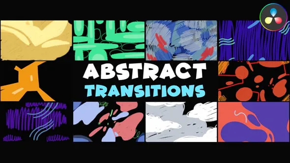 达芬奇模板-卡通多彩手绘笔刷风格抽象图案动画DaVinci Resolve模板下载 Abstract Pattern Transitions | DaVinci Resolve