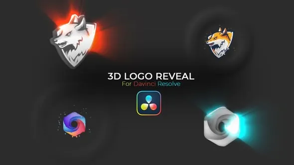 达芬奇模板-3D标志干净简单LOGO动画演绎动画DaVinci Resolve模板下载 3D Logo Reveal