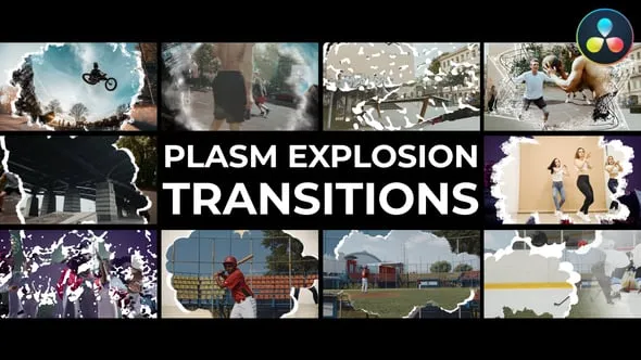 达芬奇模板-电影般的能量等离子体爆炸过渡DaVinci Resolve模板下载 Plasm Explosion Transitions for DaVinci Resolve