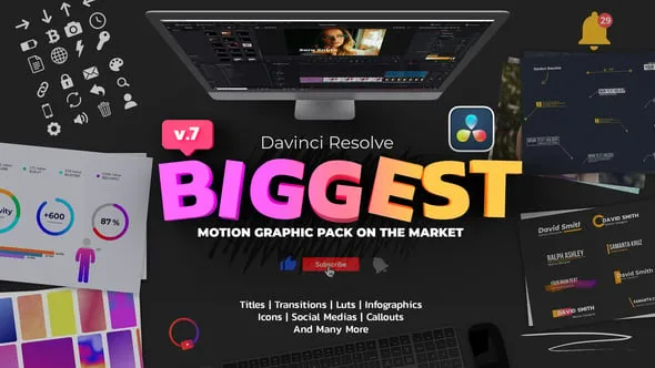 达芬奇模板-动态图形视频编辑素材库DaVinci Resolve模板下载 Advanced Energy Explosions Pack for DaVinci Resolve