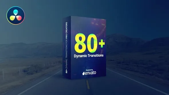 达芬奇模板-80个动态高质量过渡转场DaVinci Resolve模板下载 Dynamic Transitions