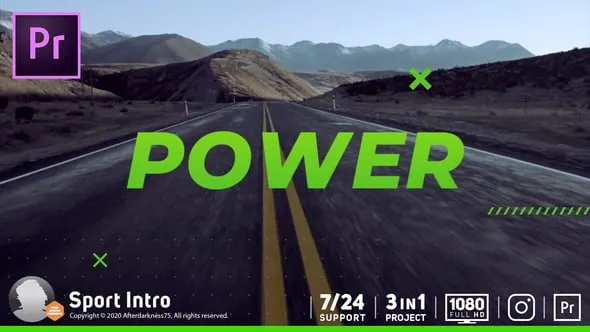 动态排版动画视频创建流行体育赛事介绍在线宣传片AE模板PR模板 Sports Intro