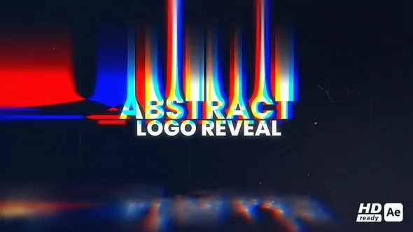 抽象拉伸变形故障标题标志LOGO动画AE模板 Abstract Glitch Logo Reveal