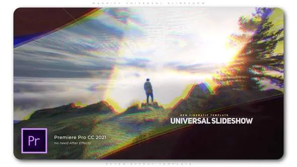 放大色差VFX视差效果独特冒险揭幕战游戏介绍艺术视频工艺推广AE模板PR模板 Magnify Cinematic Slideshow