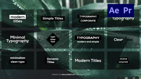 12个动态创意输出动画和RGB效果营销展示商业标题AE模板PR模板 Minimal Titles