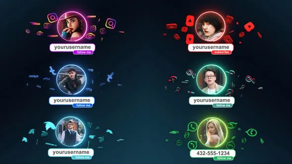 手绘卡通插画元素情人节广告婚礼视频浪漫幻灯片PR模板 Social Media Lower Thirds