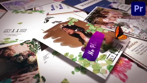 精美婚礼请柬封面效果展示动画视频幻灯片PR模板 Wedding Invitation Slideshow Mogrt 31