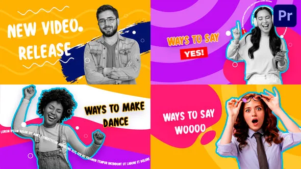 现代vlog视频时尚频道女性博客体育广播社交网红帐户介绍动画PR模板 Youtube Opener Mogrt