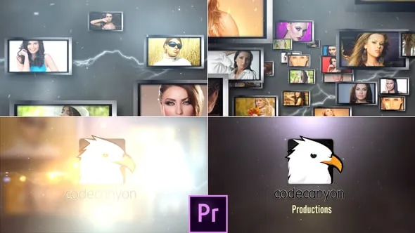 空间感多图像电影史诗闪电能量照片标志动画PR模板 Cinematic Epic Logo – Premiere Pro