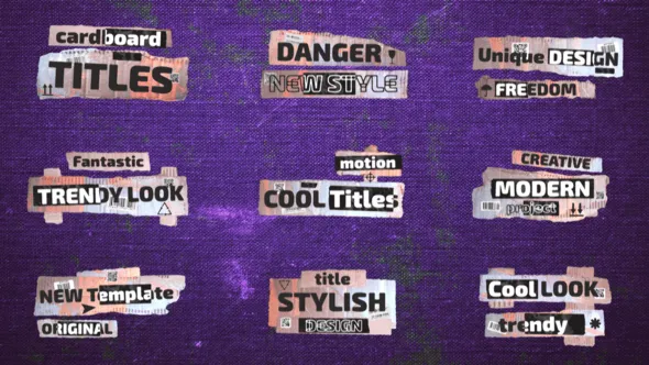 酷酷的街头风格动态纸板纸皮标题文字动画PR模板 Dynamic Cardboard Titles
