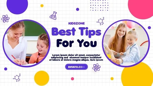 儿童教育幻灯片早教机构课后兴趣班特色幼儿园课程介绍视频PR模板 Kids Education Slideshow MO