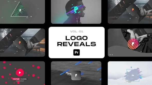 25种卡通有趣多彩美丽图案动画LOGO片头PR模板 Logo Reveals with Premiere Pro