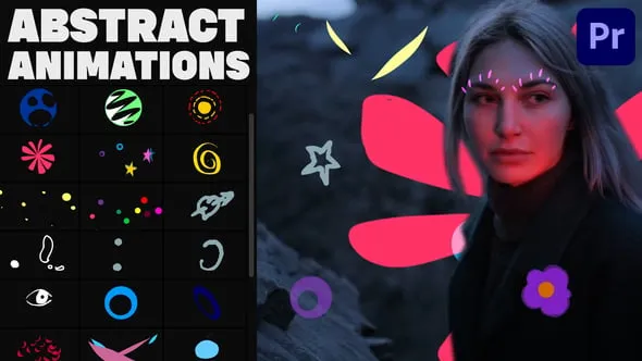 抖音小视频街头艺术活动抽象动画元素包PR模板 Abstract Elements Pack 02 for Premiere Pro