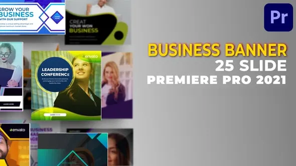 25个商务风格动态宣传海报社交媒体PR模板 25 Facebook & Instagram Banner Mogrt